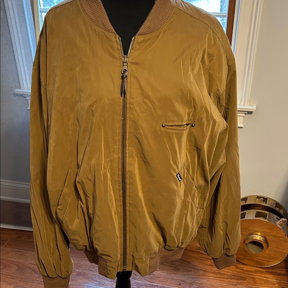 Vintage Faconmable by Albert Goldberg Tan Bomber Jacket water Resistant